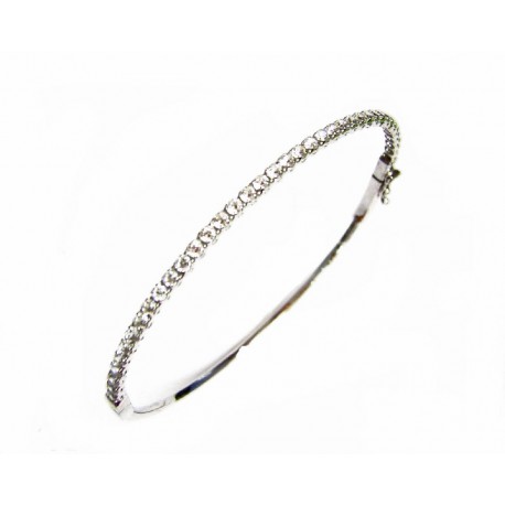 Pulsera de oro blanco de 18 kl con circonitas - 19000220/6.50 Pulsera de oro blanco de 18 kl con circonitas - 19000220/6.50