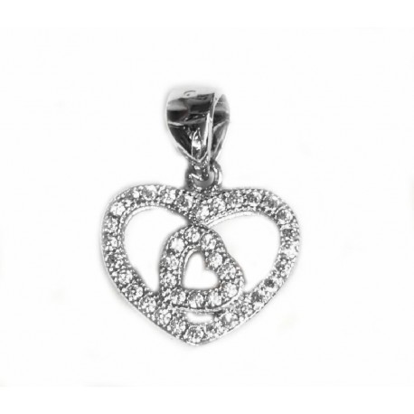 Colgante de plata rodiada con pavonado de circonitas - 380