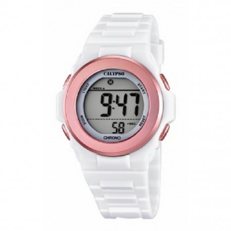 Reloj Calypso con correa de caucho blanca  - K5661/1