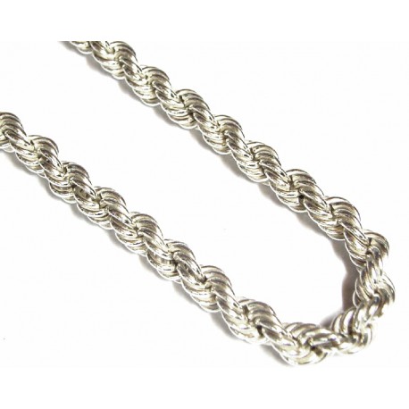 Cordón de plata de 50 cms de largo y cierre de mosquetón - 8/50/40.30