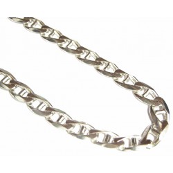 Collar de plata con malla Bilbao barra de 50 cms y cierre de mosquetón - 80TR/50/60