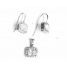Conjunto de pendientes y colgante de plata con circonitas - 852