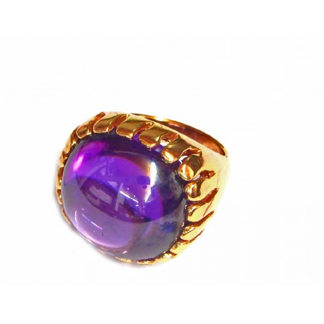 Anillo de plata color cobrizo con piedra  malva - 5X-473