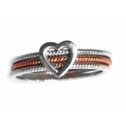 Anillo de plata bicolor con corazón de la colección Miña Xoia - 5-341R