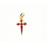 Cruz de Santiago de oro de 18 kl y esmalte rojo - 3-21TO