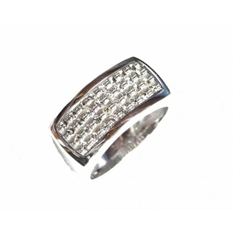 Anillo de plata rodiada con circonitas - 5-352R Anillo de plata rodiada con circonitas - 5-352R
