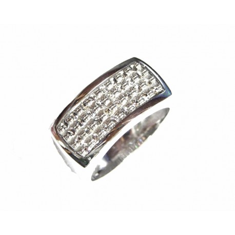 Anillo de plata rodiada con circonitas - 5-352R