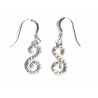 Pendientes de plata rodiada con circonitas y cierre de colgar - 1-1046R