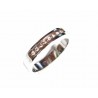 Anillo de plata rodiada con motivo color cobre y circonitas de la colección Miña Xoia - 5-355C