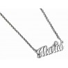 Collar de plata con nombre Maria y flor con brillante de la colección Miña Xoia - 6-405RDIA