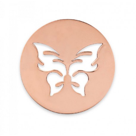 Colgante de acero color cobre con mariposa - 25500102