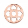 Moneda interior de acero color cobre para colgante con corazones - 25500110