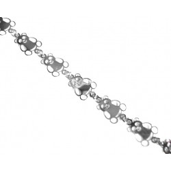 Pulsera de plata rodiada con ositos - 13910-W-P