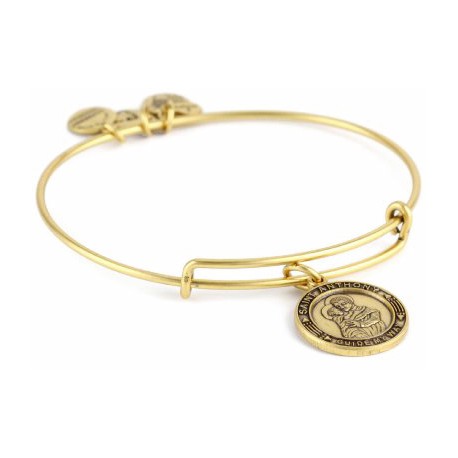 Pulsera de metal dorado con San Antonio de Alex and Ani - A12EB01RG