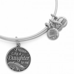 Pulsera de metal plateado, Como una Hija, de Alex and Ani - A14EB24RS