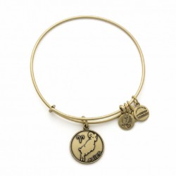 Pulsera de metal dorado con signo Aries de Alex and Ani - A13EB01ARRG