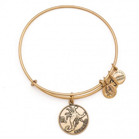 Pulsera de metal dorado con signo escorpio de Alex and Ani - A13EB01SCRG