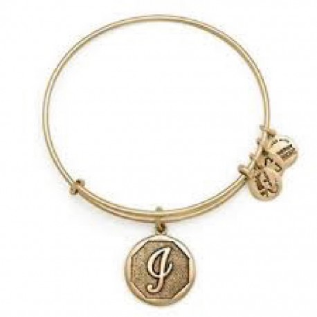 Pulsera de metal dorado con letra I de Alex and Ani - A13EB14IG