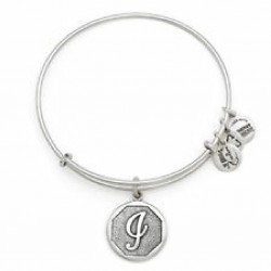 Pulsera de metal plateado con letra I de Alex and Ani - A13EB14IS