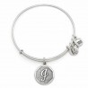 Pulsera de metal plateado con letra I de Alex and Ani - A13EB14IS