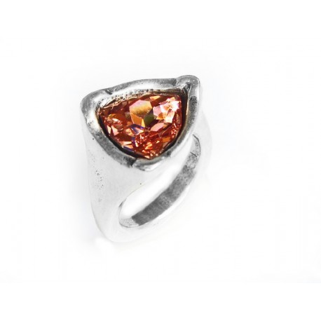 Anillo Star-trik de Uno de 50 bañado en plata de ley con un Swarosvki triangular en color rosa - ANI0441RSAMTLOL Anillo Star-trik de Uno de 50 bañado en plata de ley con un Swarosvki triangular en color rosa - ANI0441RSAMTLOL