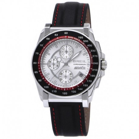 Reloj Breil Manta cronómetro con correa de piel negra - TW0790