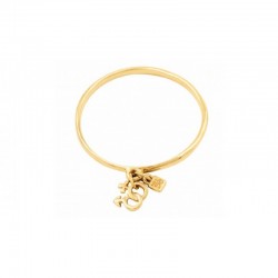 Pulsera NI con tigo Ni sin ti de Uno de 50. Brazalete dorado con simbolo masculino femenino - PUL1297ORO0000M