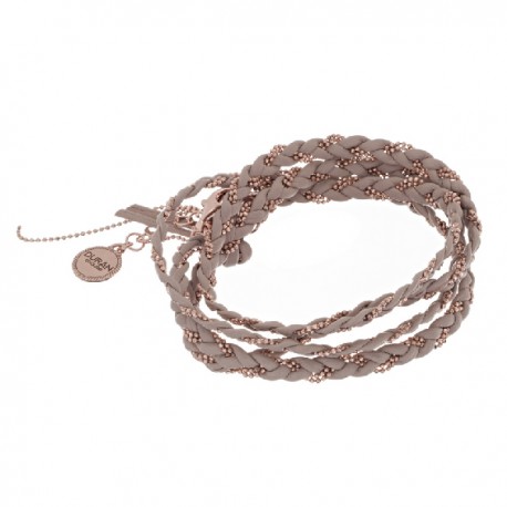 Pulsera de cordón de cuero de 3 vueltas de Duran Exquse - 00504048