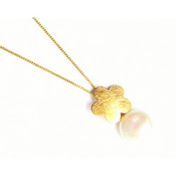 Collar de oro de 18 kl con perla  - 100228/3