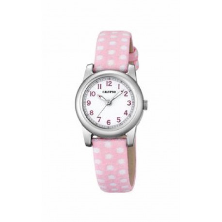 Reloj Calypso analógico con correa de piel rosa - K5713/2