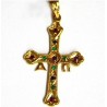 Cruz de la Victoria de oro de 18 kl con rubies y esmeraldas - -90457-OR