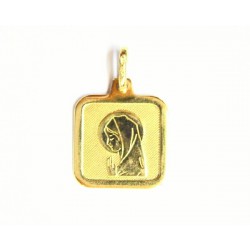 Medalla cuadrada oro 18K Virgen Niña  - CHA35