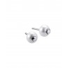 Pendientes de plata y  perla cultivada con flor  de Pedro Durán. - 00504906