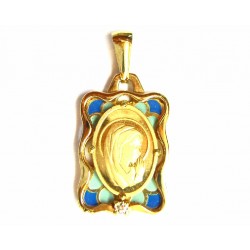 Medalla oro Finor con esmalte azul y brillante - 120288