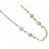 Collar de oro bicolor con perlas y flores  - 28719