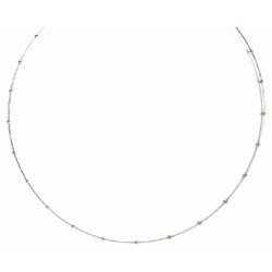 Collar de oro bicolor semirígido con cierre de mosquetón  - 11355/3.8