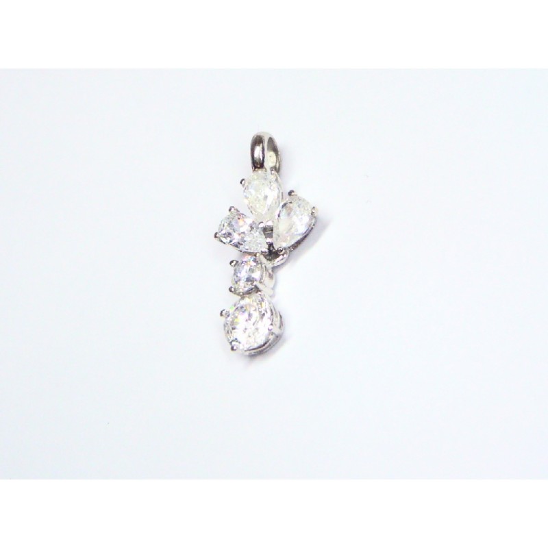 Colgante de oro blanco de 18 kl con circonitas - 59691/1.13