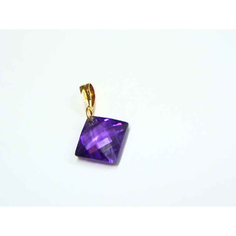 Colgante oro con piedra violeta.7058