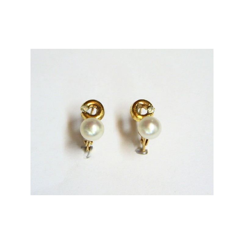 Pendientes oro con perla  - 2P.01730