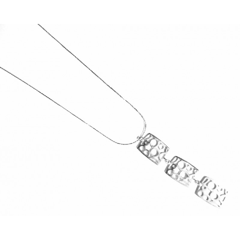 Collar de oro blanco de 18 kl con malla de cola de ratón - 2172577/6.60