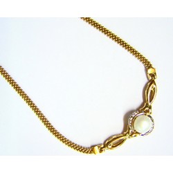 Collar de oro con perla cultivada y circonitas- 70833/11.6