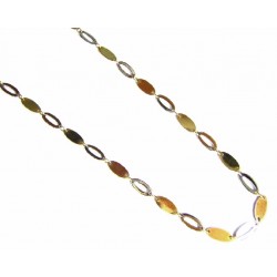 Collar de oro macizo de 18 kl bicolor de 45 cms  - MP/339/11.48
