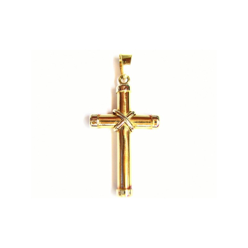 Cruz de oro bicolor de 18 kl - 55902-X