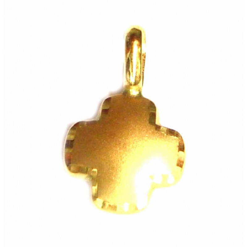 Cruz de oro de 18 kl acabado mate y brillo  - JJ10-M