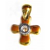 Cruz de oro de 18 kl bicolor con circonita - 9