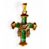 Cruz de oro de 18 kl con esmeraldas - -153823-C