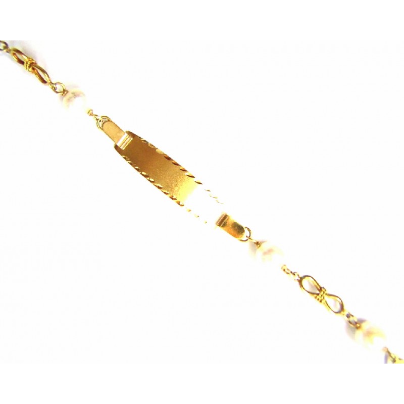 Pulsera esclava de oro 18K con perlas - 32809