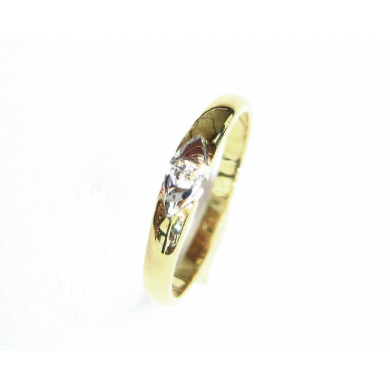 Sortija bicolor con diamante - 8002/4/0.06