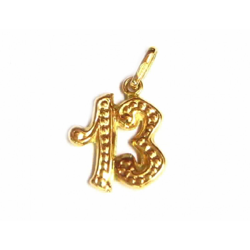Colgante 13 de oro de 18 kl - JJ/3