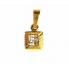 Colgante cuadrado de oro de 18 kl mate y brillo con circonita - 12833